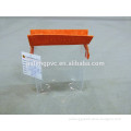 Custom transparent clear EVA make up bag with orange PU top